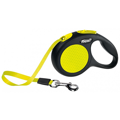 Flexi New NEON 3 m Schwarz, Gelb Hund Rückziehbare Leine