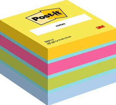 Post-It 2051-U Klebezettel Quadratisch Blau, Grün, Pink, Gelb 400 Blätter Selbstklebend