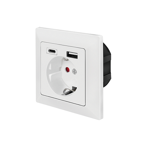 LogiLink PA0262 Steckdose CEE 7/3 + USB Weiß