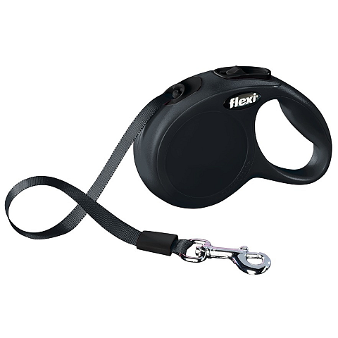 Flexi New CLASSIC 3 m Schwarz Hund Rückziehbare Leine