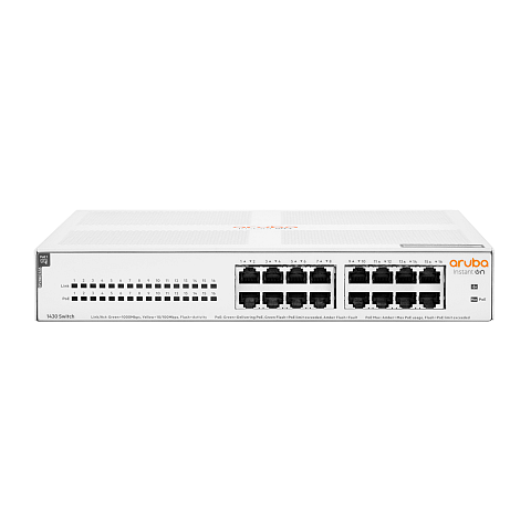 HPE Aruba Networking Aruba Instant On 1430 16G Class4 PoE 124W Unmanaged L2 Gigabit Ethernet (10/100/1000) Power over Ethernet (PoE) 1U Weiß