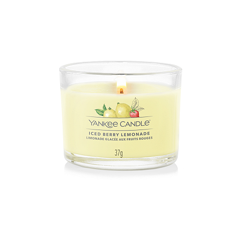 Yankee Candle Iced Berry Lemonade Wachskerze Rund Grapefruit, Zitrone, Malz, Zucker, Orange, Vanille, Violett Gelb 1 Stück(e)