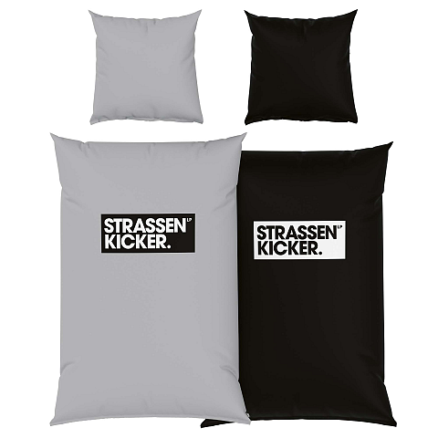 HERDING STRASSENKICKER Bettwäsche-Set 'Grau' - 80-x-80-cm-155-x-220-cm