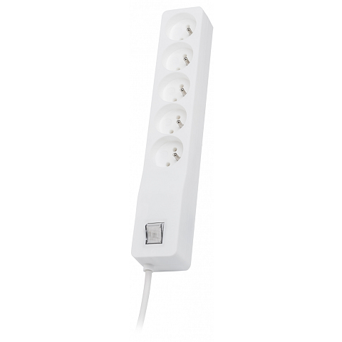 LESTAR ZX 510 G-A K.:WH 3,0M Spannungsschutz Weiß 5 AC-Ausgänge 230 V 3 m