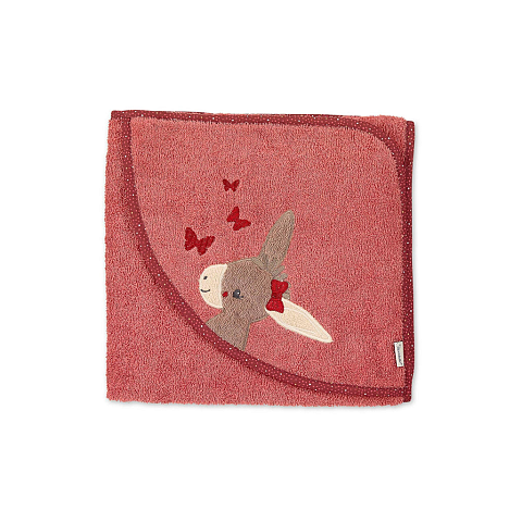 Sterntaler Badetuch 100x100 Esel Emmily in Hellrot