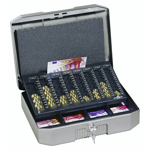 Durable €UROBOXX Geld- & Kartenkassette Metall Grau