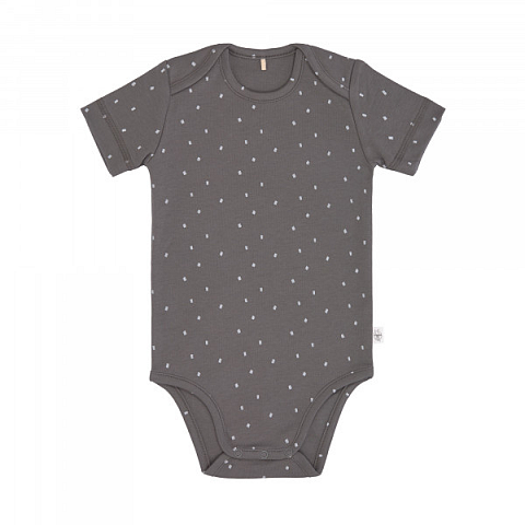 Lässig Baby Body Kurzarm GOTS - Cozy Colors, Spots Anthracite (7 - 24 Monate)