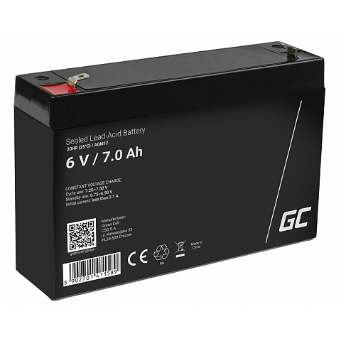 Green Cell AGM12 Industrieakku Plombierte Bleisäure (VRLA) 7000 mAh 6 V