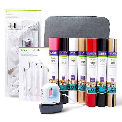 Cricut EasyPress Mini Bundle Blau, Weiß