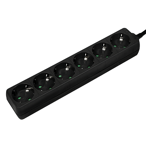 LogiLink LPS238B Verlängerungskabel 1,5 m 6 AC-Ausgänge Drinnen Schwarz
