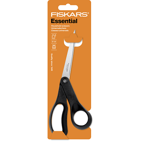 Fiskars 1023817 Büro- & Bastelschere Universal Gerader Schnitt Schwarz, Edelstahl