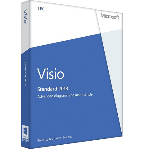 Microsoft Visio Professional 2013, x32/64, 1u, DEU Kartierung 1 Lizenz(en) Deutsch