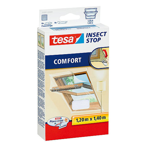 TESA 55881 Moskitonetz Fenster Weiß