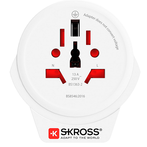 Skross 1.500266 Netzstecker-Adapter Typ F Universal Weiß