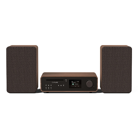 Pure Micro HiFi Classic Stereo Heim-Audio-Mikrosystem 50 W Schwarz, Walnuss