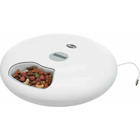 TRIXIE TX5+1 Futter-/Wasserspender für Hunde/Katzen Kunststoff Weiß Universal Haustierfutterautomat