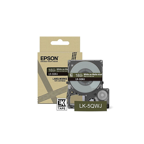 Epson LK-5QWJ Khaki, Weiß