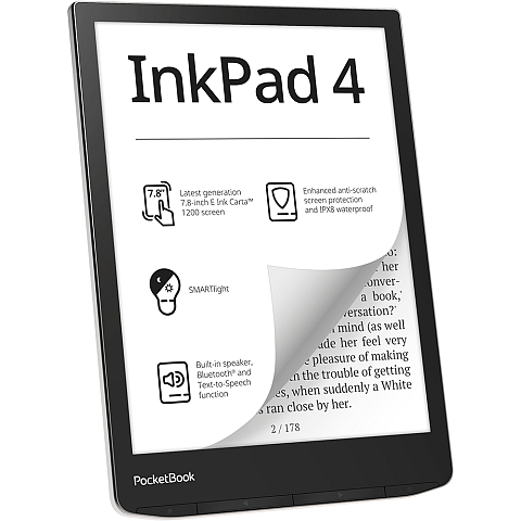 PocketBook InkPad 4 eBook-Reader Touchscreen 32 GB WLAN Schwarz, Silber