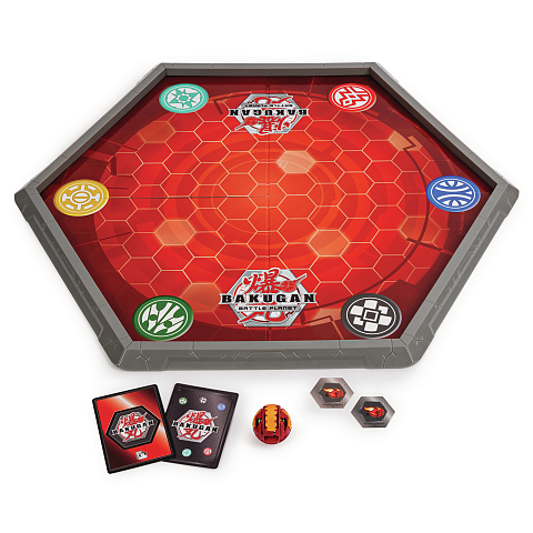 Bakugan Battle Arena, umrandetes Spielfeld mit exklusivem Pyrus Phaedrus