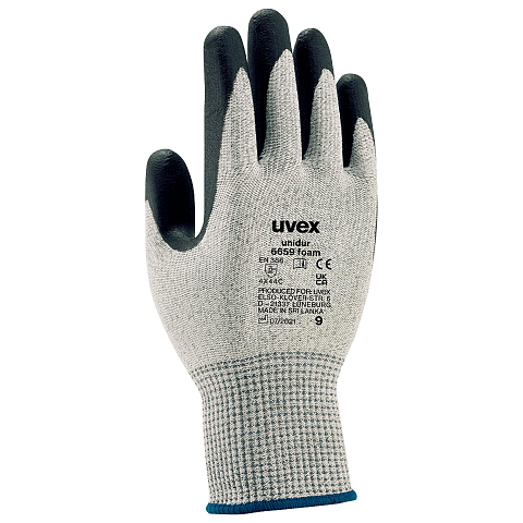 Uvex unidur 6659 foam Schwarz, Grau Polyethylen, Faser, Polyamid