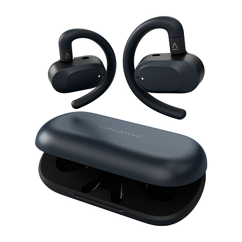 Creative Labs Outlier Go Kopfhörer Kabellos Ohrbügel Anrufe/Musik/Sport/Alltag USB Typ-C Bluetooth Blau