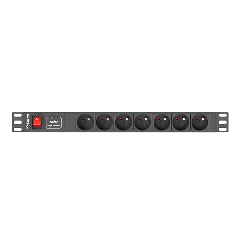 Lanberg PDU-07E-0200-BK Spannungsschutz Schwarz 7 AC-Ausgänge 220 - 250 V 2 m