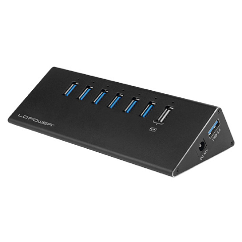 LC-Power USB Hub USB 3.2 Gen 1 (3.1 Gen 1) Type-A 5000 Mbit/s Schwarz