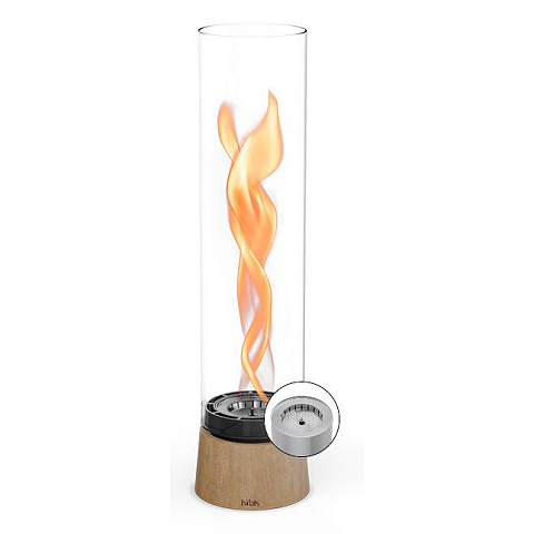höfats SPIN air 900 Drinnen Tragbare Feuerstelle Bio-Ethanol Transparent, Eiche