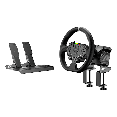 Moza Racing RS074 Gaming-Controller Schwarz Bluetooth/USB Lenkrad + Pedale Digital PC