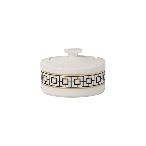 Villeroy & Boch 1046520960 Zuckerdose Schwarz, Gold, Weiß Porzellan