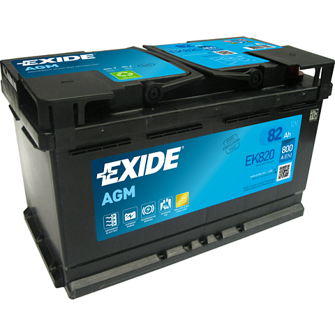 Exide EK820 Fahrzeugbatterie AGM (Absorbierende Glasmatte) 82 Ah 12 V 800 A Auto