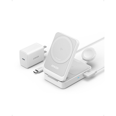 Anker B2557321 Ladegerät für Mobilgeräte Kopfhörer, Kopfhörer, Smartphone, Smartwatch Weiß AC Kabelloses Aufladen Schnellladung Drinnen