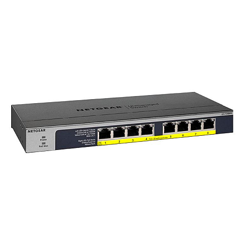 NETGEAR GS108PP Unmanaged Gigabit Ethernet (10/100/1000) Power over Ethernet (PoE) Schwarz
