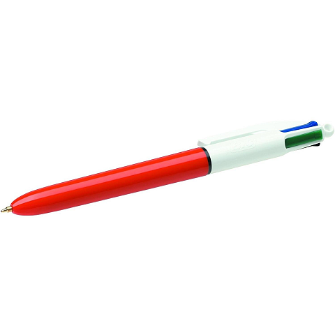 BIC 4-Color Schwarz, Blau, Grün, Rot Clip-on-Einziehkugelschreiber Fein