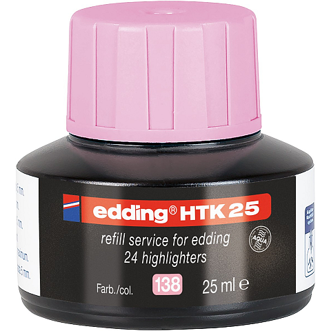 Edding HTK 25 Nachfülltinte für Textmarker pastellrosa, 25ml