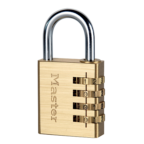 MASTER LOCK 40 mm breites Vorhngeschloss mit individuell einstellbarer Zahlenkombination; Messingoberflche