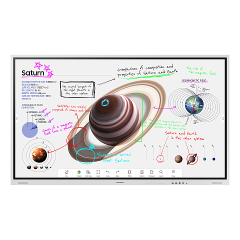 Samsung WM85B Interaktives Whiteboard 2,16 m (85") 3840 x 2160 Pixel Touchscreen Grau, Weiß