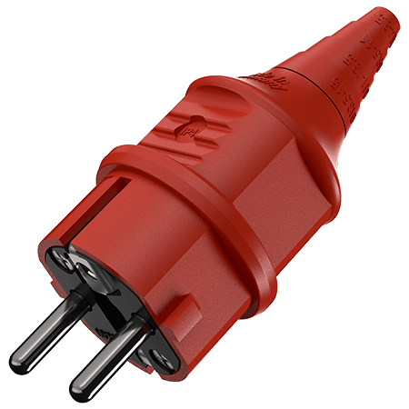 MENNEKES 10839 Elektrischer Netzstecker Typ F Rot 2P+E