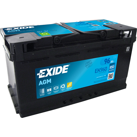 Exide EK960 Fahrzeugbatterie AGM (Absorbierende Glasmatte) 96 Ah 12 V 850 A Auto