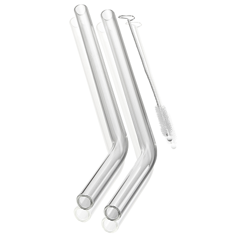 GEFU Trinkhalm Future Glas klar mit Reingungsbürste 23cm 4er