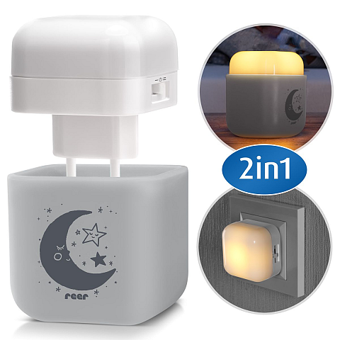 reer 2in1 SleepLight Baby-Nachtlicht Steckdose Grau LED 0,5 W