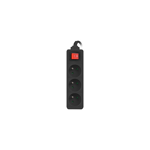 Lanberg PS1-03E-0300-BK Verlängerungskabel 3 m 3 AC-Ausgänge Drinnen/Draußen Schwarz