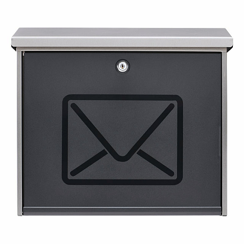 BURG-WÄCHTER Lucca 3713 NI Letter Briefkasten Anthrazit, Edelstahl, Durchscheinend Wandmontierter Briefkasten Kunststoff, Edelstahl