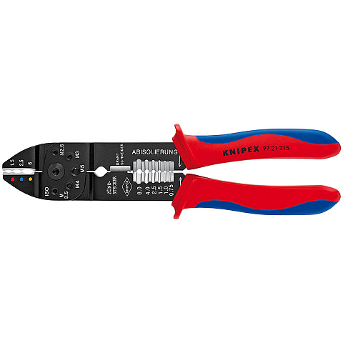 Knipex 97 21 215 Kabel-Crimper Crimpwerkzeug Schwarz, Blau, Rot