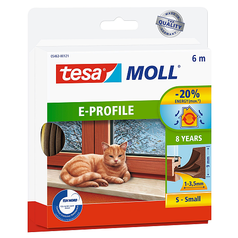 TESA tesamoll 6 m Tür/Fenster Dichtungsgummi Selbstklebend Weiß