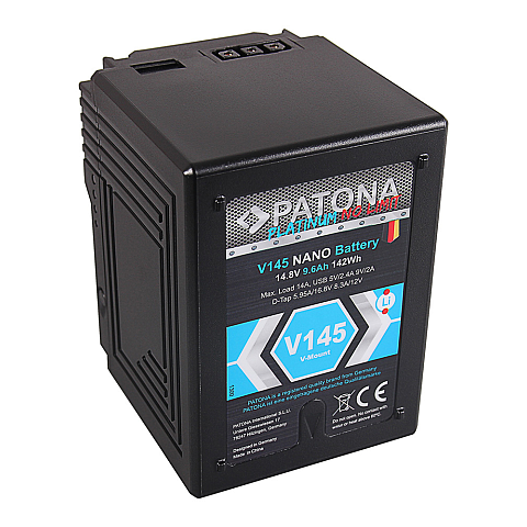 PATONA Platinum NANO V145 V-Mount 142Wh f. Sony DSR 600P 650P 652P HDW 800P PDW 850 BP-150w RED ARRI