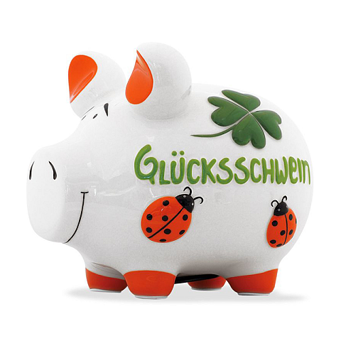 KCG Kawlath Creativ 101469 Spardose Grün, Rot, Weiß Keramik