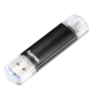 Hama Laeta Twin, 64GB USB-Stick USB Type-A / Micro-USB 3.2 Gen 1 (3.1 Gen 1) Schwarz