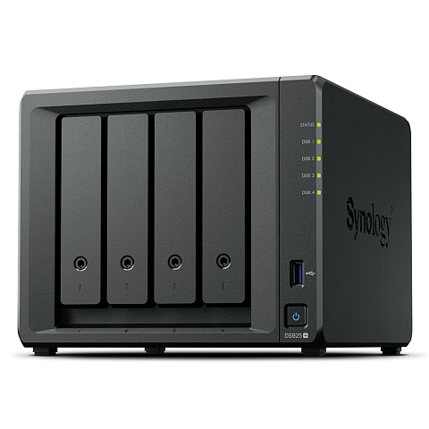 Synology DiskStation DS925+ NAS & Speicherserver Ryzen Embedded V1500B 4 GB DDR4 0 TB Schwarz