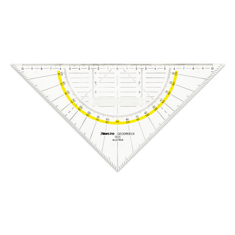 Aristo AR1555/2 Lineal Winkelanschlagslineal 225 mm Polymethylmethacrylat (PMMA) Transparent, Gelb 1 Stück(e)